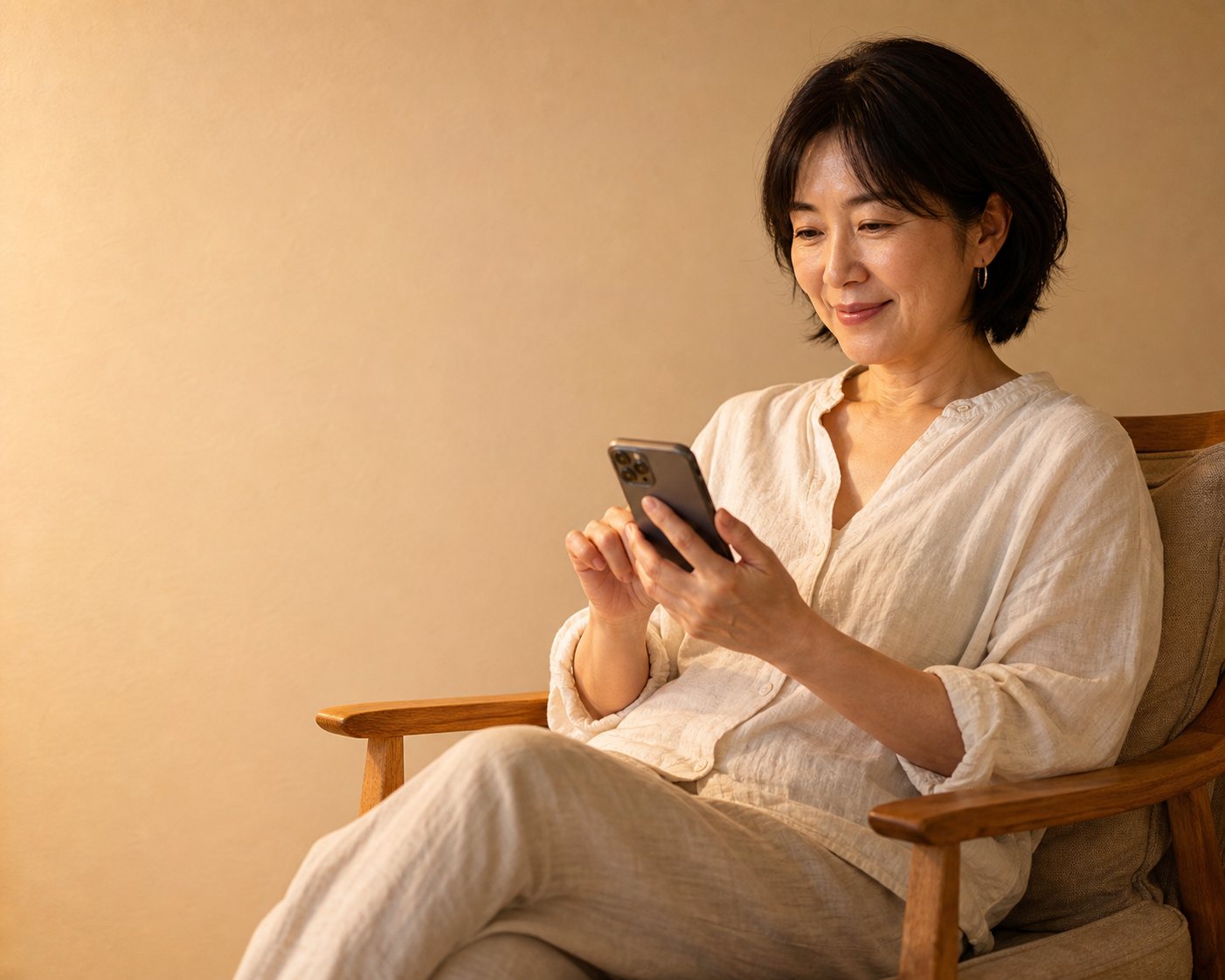 スマホを操作する女性